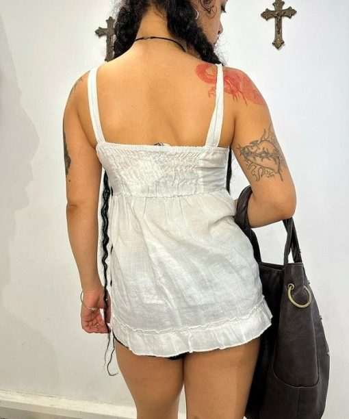 Vintage Italian Milkmajd Lace Button up Cami Top (S) - Image 6