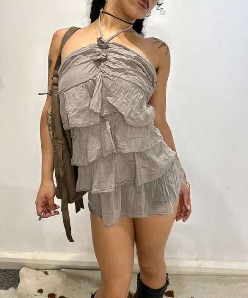 Alternative view of Vintage Italian Ruffle Fairy Mini Dress (S/M)