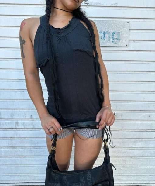 Vintage Diesel Gothic Halterneck Cross Over Top (S)