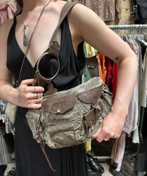 Vintage Diesel Hoop Utility Army Shoulder Bag - Image 6