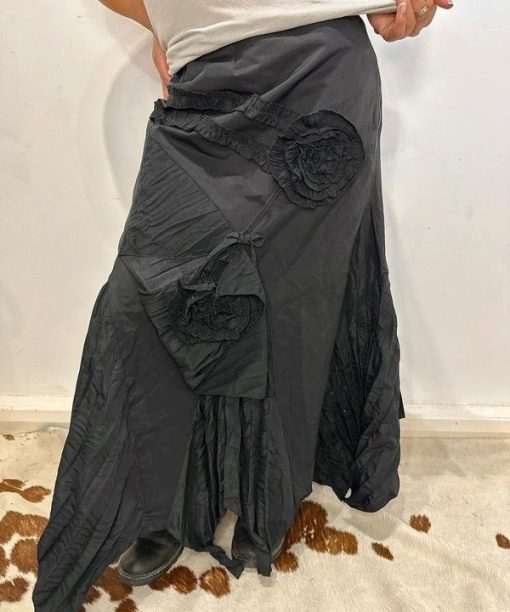 Alternative view of Vintage French Vintage Romantic Gothic Ruffle Asymmetrical Max Skirt (M)