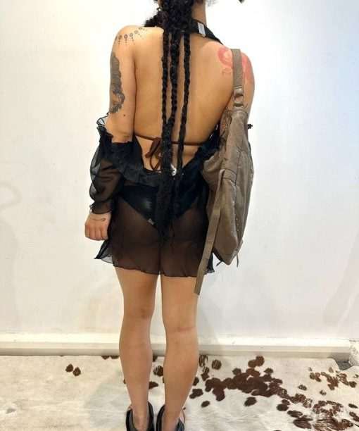 Black Sheer Transparent Beach Slip (S/M) - Image 5