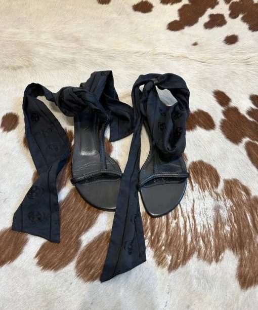 Vintage Alexander McQueen Skull Lace up Open Toe Sandals (UK 4.5 EU 37 US 6.5)