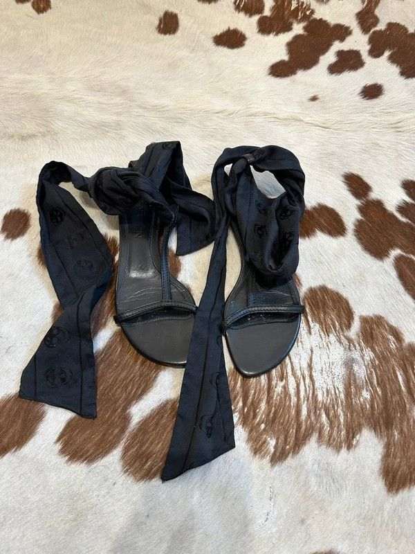 Vintage Alexander McQueen Skull Lace up Open Toe Sandals (UK 4.5 EU 37 US 6.5)