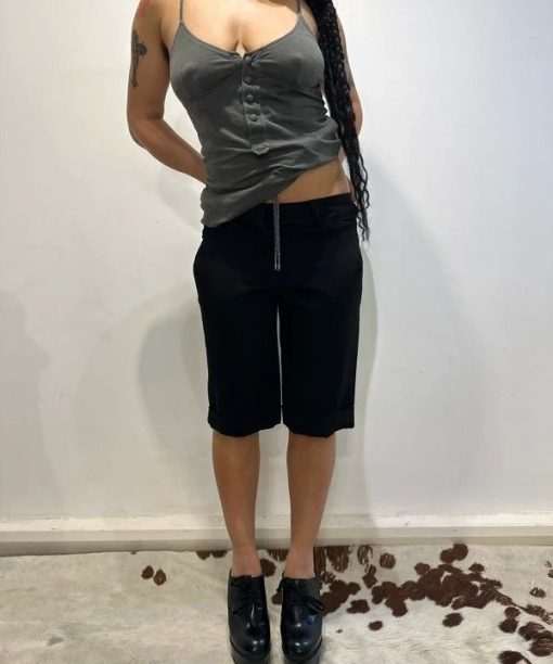 Vintage Black French Vintage Cropped Trousers (UK 10/12 S/M)