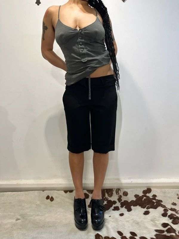 Vintage Black French Vintage Cropped Trousers (UK 10/12 S/M)