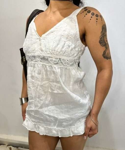 Vintage Italian Milkmajd Lace Button up Cami Top (S) - Image 3
