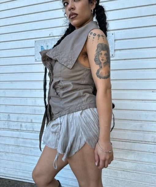 Vintage AllSaints Avant Garde Leather Gilet (S) - Image 4