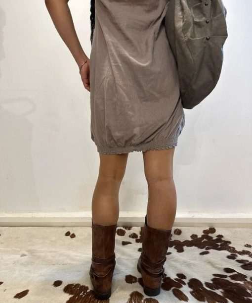 Vintage 100% Cotton Ruched Indie Sleaze Mini Dress (S) - Image 4