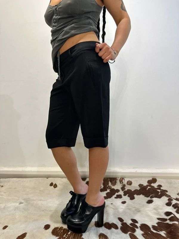 Vintage Black French Vintage Cropped Trousers (UK 10/12 S/M) - Image 2