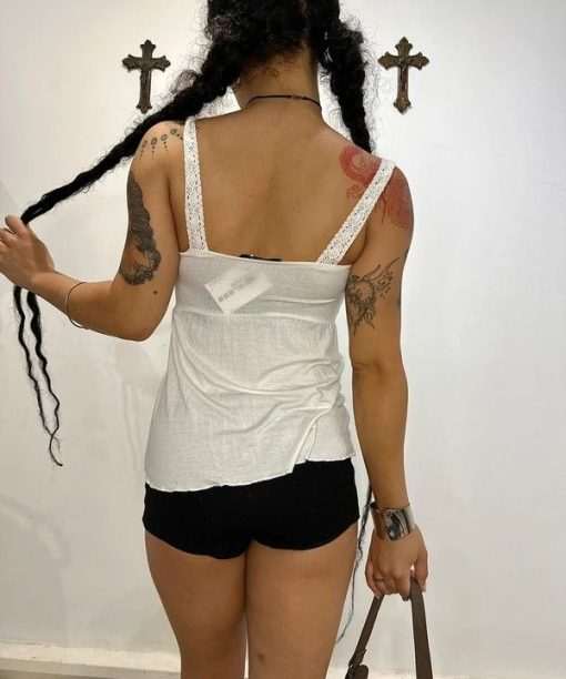 Vintage Morgan de Toi Milkmaid Cotton Tank Top (S) - Image 3