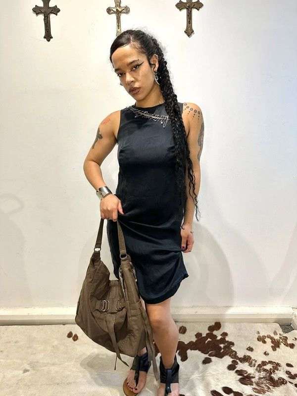 Vintage Diesel Safety Pin Black Avant Garde Dress (S) - Image 7