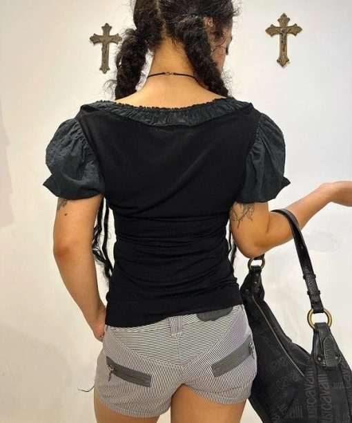 Alternative view of Vintage Morgan De Toi Grunge Capped Sleeve Top (S/M)