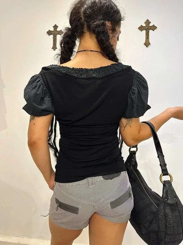Vintage Morgan De Toi Grunge Capped Sleeve Top (S/M) - Image 2