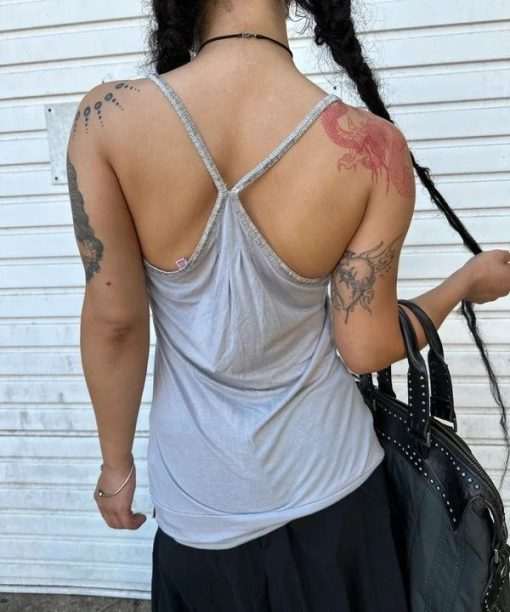 Vintage 2010s Model Off Duty Open Back Strappy Tunic Top (M)