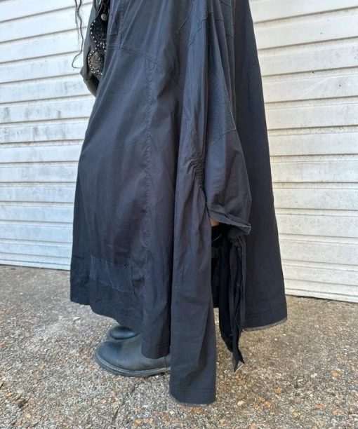 Vintage Black Asymmetrical Drawstring Utility Maxi Skirt (M/L) - Image 6
