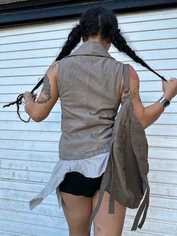Vintage AllSaints Avant Garde Leather Gilet (S) - Image 5