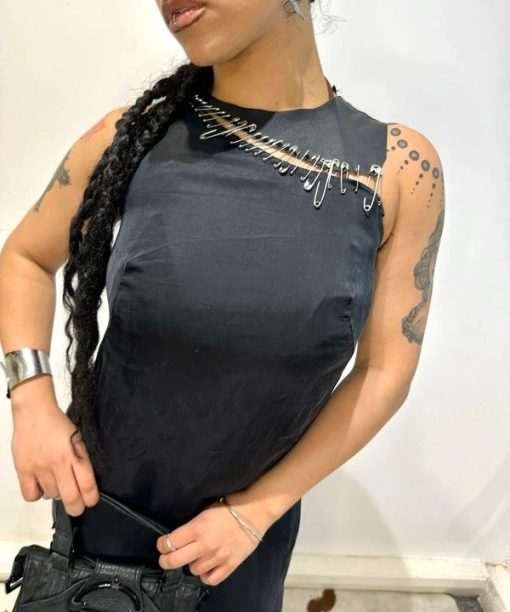 Alternative view of Vintage Diesel Safety Pin Black Avant Garde Dress (S)