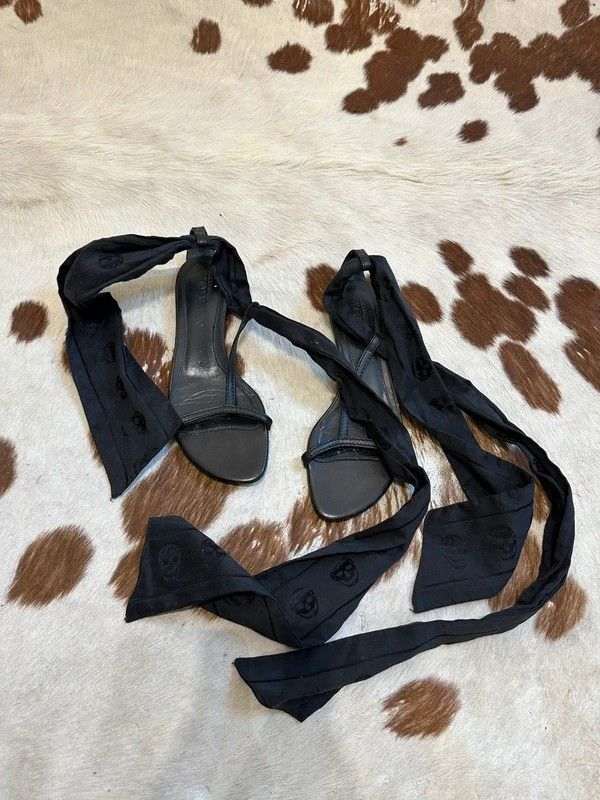Vintage Alexander McQueen Skull Lace up Open Toe Sandals (UK 4.5 EU 37 US 6.5) - Image 3