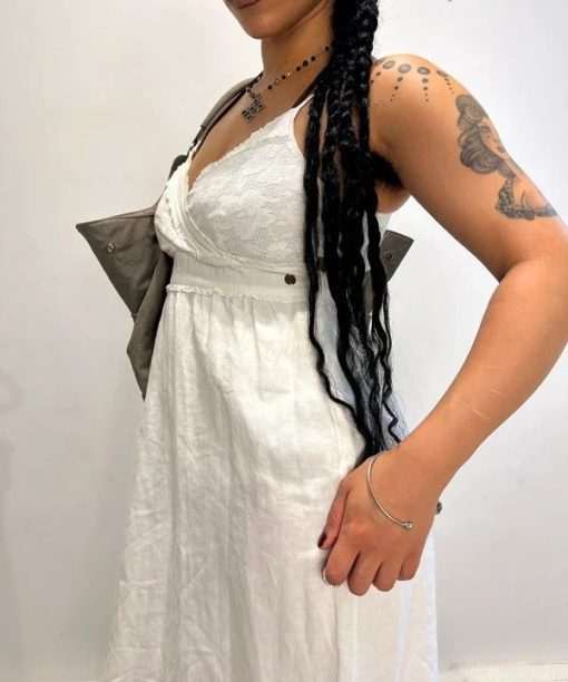 European Vintage Lace Cotton Milkmaid Summer Dress - Image 2