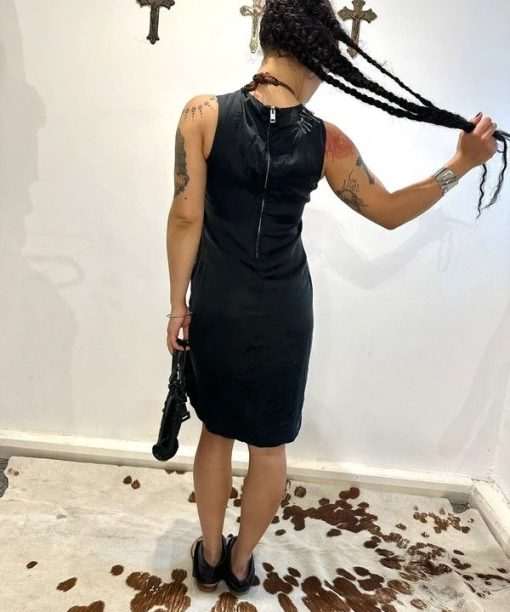 Vintage Diesel Safety Pin Black Avant Garde Dress (S) - Image 5