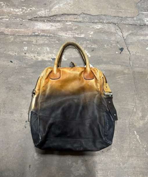 Vintage Diesel Soft Leather Dip Dyed Shoulder Bag - Image 4