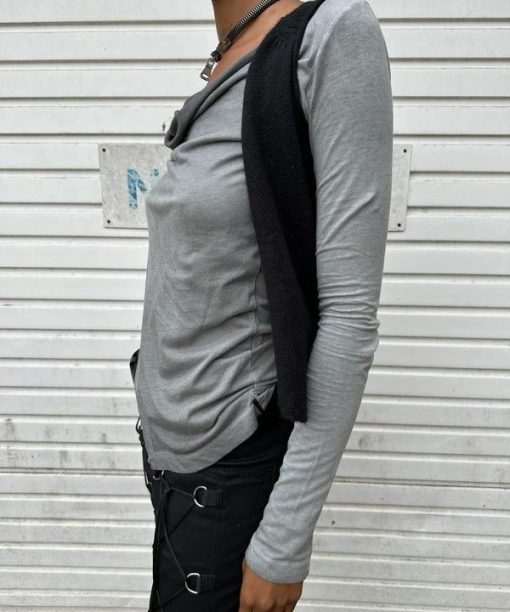 Alternative view of Vintage Zadig & Voltaire Cashmere Rhinestone Skull Cropped Gothic Knit Gilet (S)