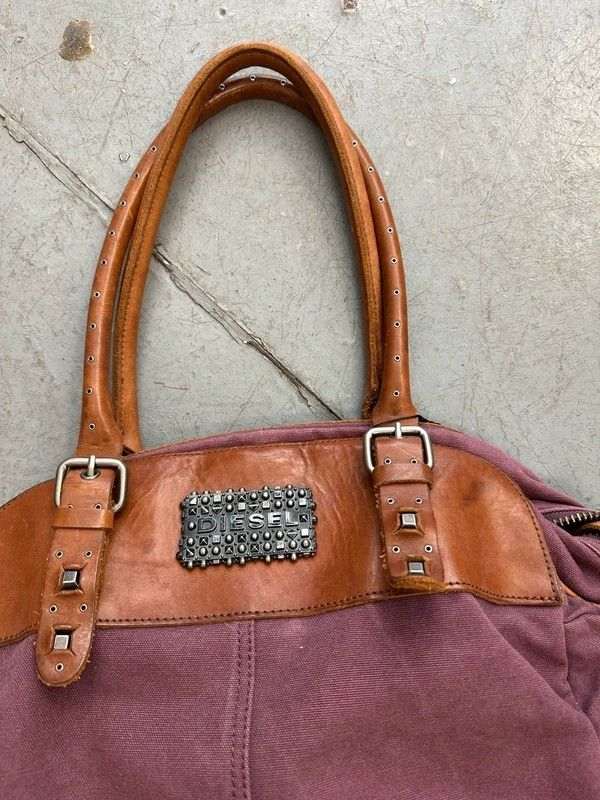 Vintage Purple 2010s Diesel Studded Shoulder Bag - Image 4