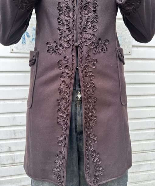 Alternative view of Vintage Romantic Gothic French Embroidered  Wool Coat (S)