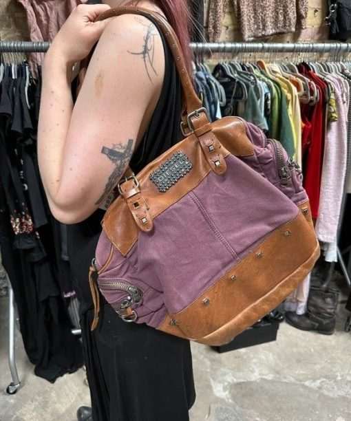 Alternative view of Vintage Purple 2010s Diesel Studded Shoulder Bag