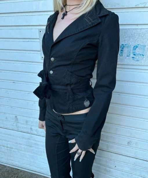 Alternative view of Vintage Diesel Gothic Collared Jacket with Buttons (XS)