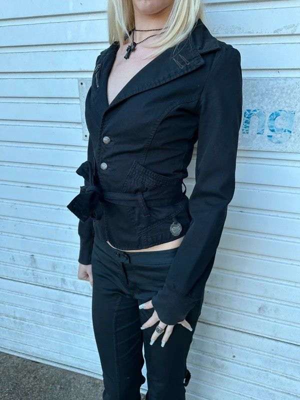 Vintage Diesel Gothic Collared Jacket with Buttons (XS) - Image 2
