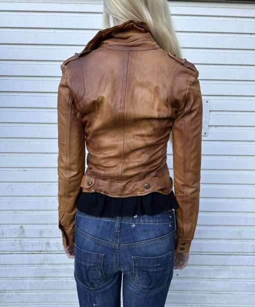 Vintage Italian Leather Cropped Jacket (XS) - Image 4