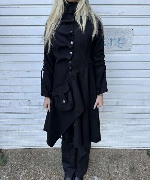Alternative view of Vintage Gothic Asymmetrical Wool Coat (XS/S)