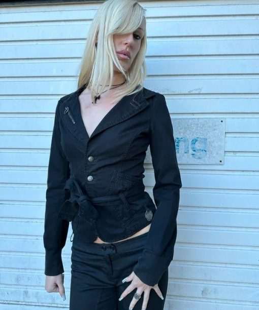 Vintage Diesel Gothic Collared Jacket with Buttons (XS)