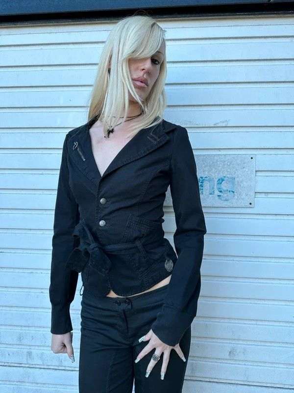 Vintage Diesel Gothic Collared Jacket with Buttons (XS)