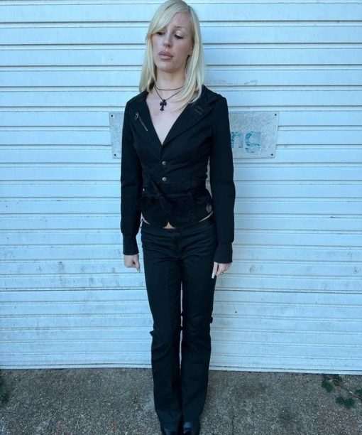Vintage Diesel Gothic Collared Jacket with Buttons (XS) - Image 7