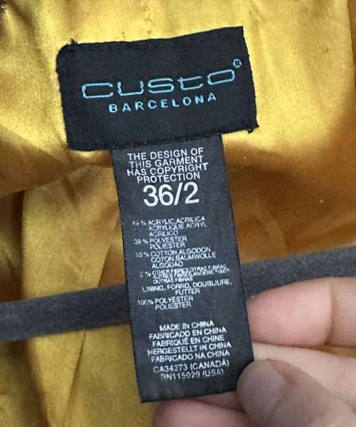Vintage Custo Barcelona Black Cropped Coat (XS) - Image 7