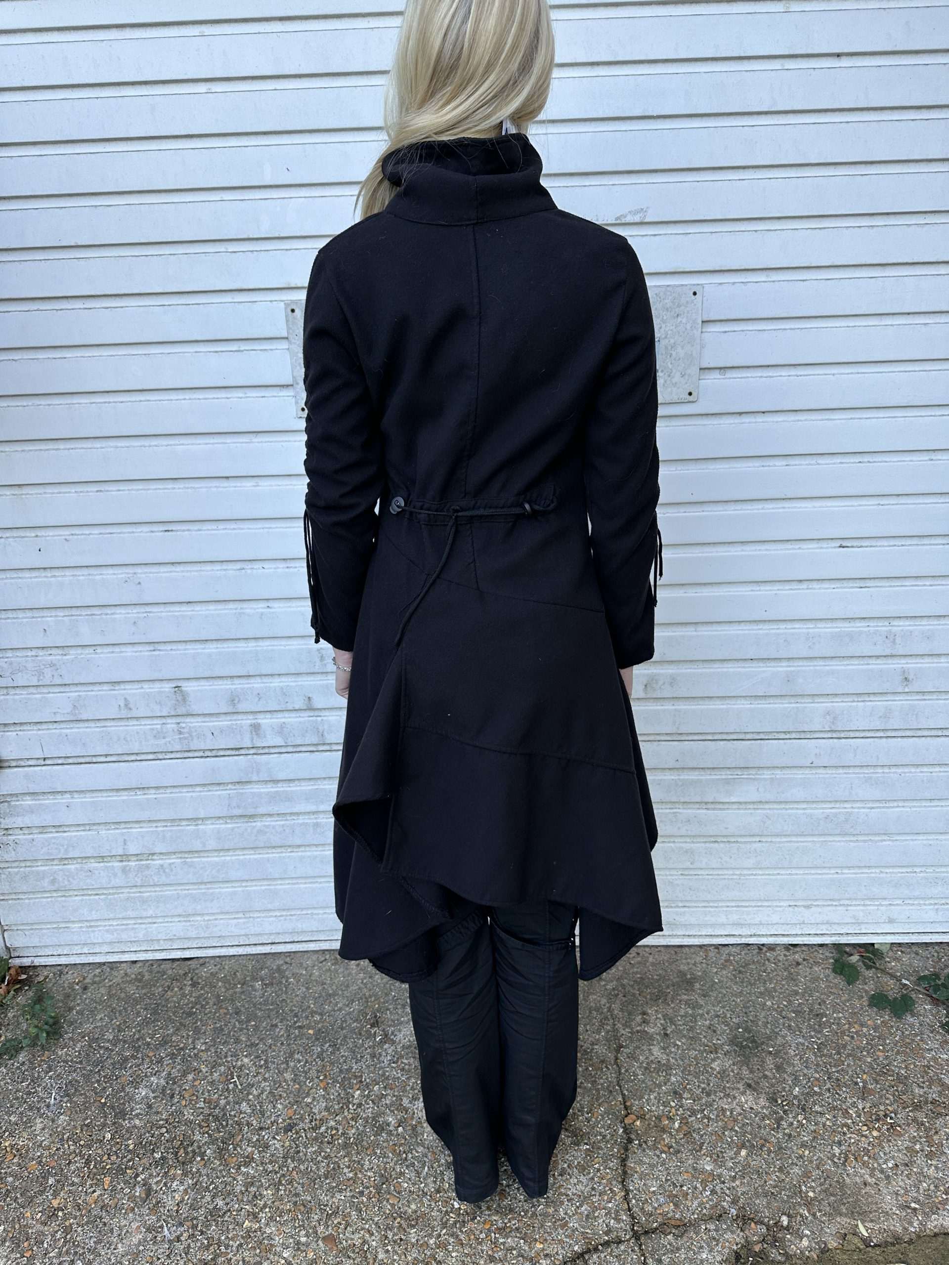 Vintage Gothic Asymmetrical Wool Coat (XS/S) - Image 6