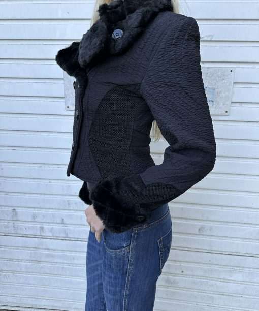 Alternative view of Vintage Custo Barcelona Black Cropped Coat (XS)