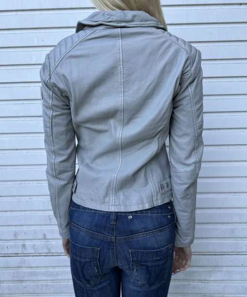 Vintage Italian Leather Cropped Moto Jacket (S) - Image 3