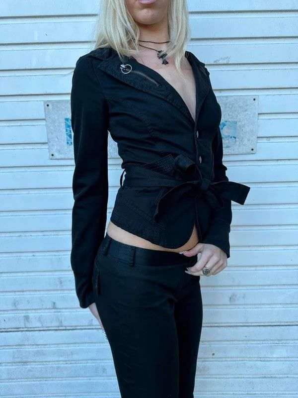 Vintage Diesel Gothic Collared Jacket with Buttons (XS) - Image 3