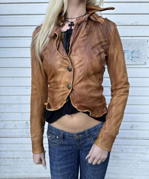 Alternative view of Vintage Italian Leather Cropped Jacket (XS)