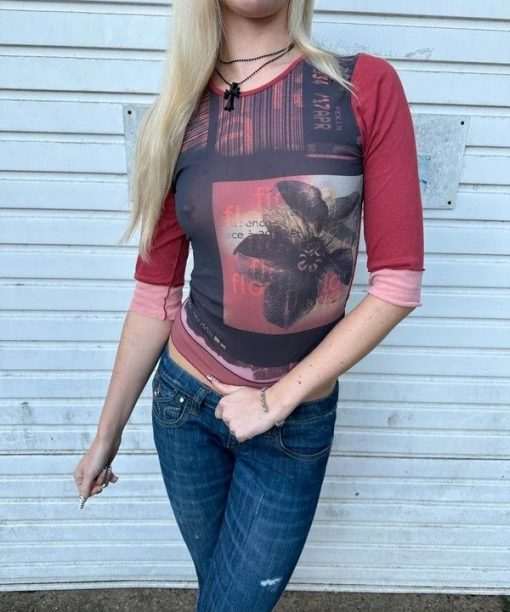 Vintage Cop Copin Graphic Print Longsleeve Top (S)