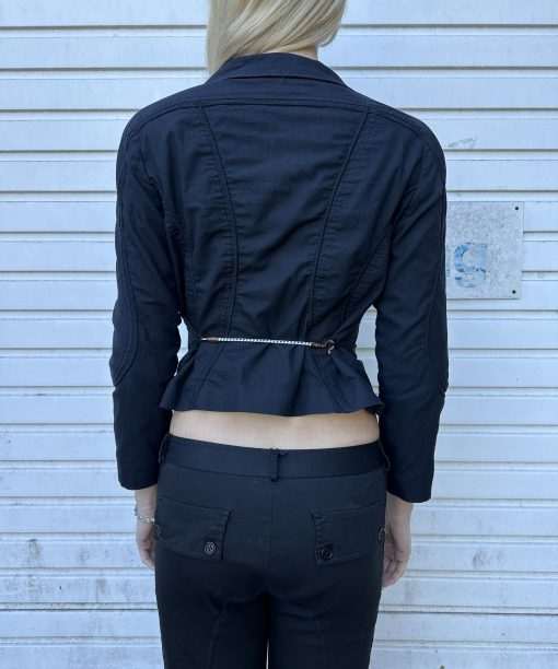 Vintage Roberto Cavalli Tie Front Cropped Blazer Jacket (XS/S) - Image 5